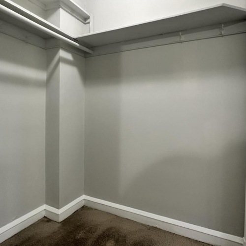 carpeted walk-in closet